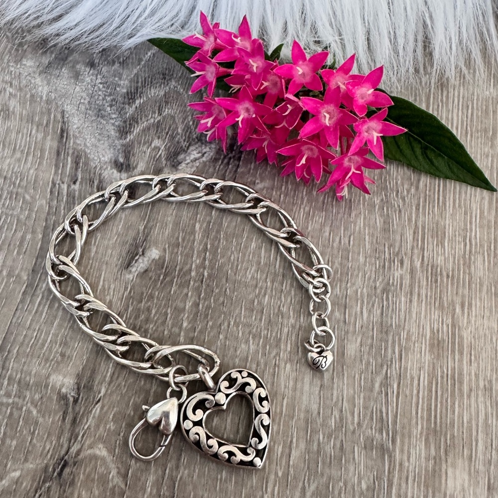 💕BRIGHTON Retired Open Heart Adjustable Silver Bracelet